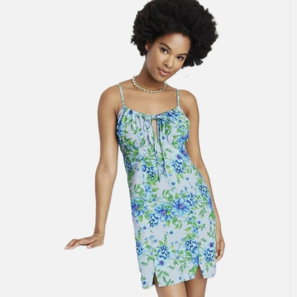 Wild Fable | Blue and Green Floral Dress